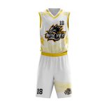 White Yellow Basketball Uniform