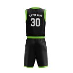 Black Green Basketball Uniform - Image 2