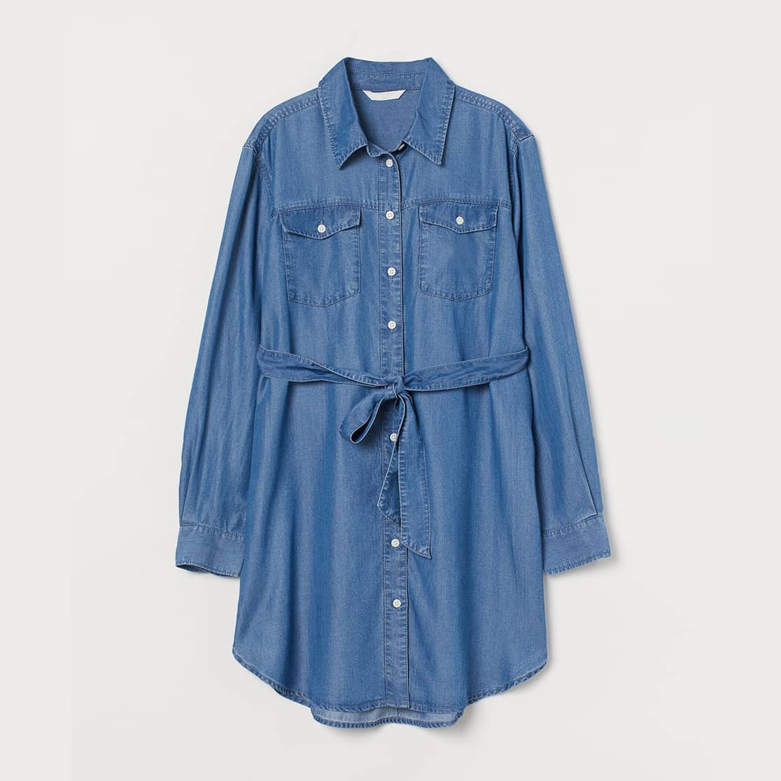 ladiesjeansshirt (22) Women Blue MAMA Lyocell Shirt - Image 1