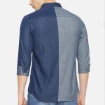 Men Blue Slim Fit Denim Shirt - Image 2