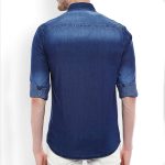 Men Blue Slim Fit Faded Casual Shirt - Image 2