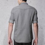 Grey Slim Fit Solid Casual Shirt - Image 2
