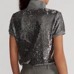 Sequined Mesh Polo Shirt - Image 2